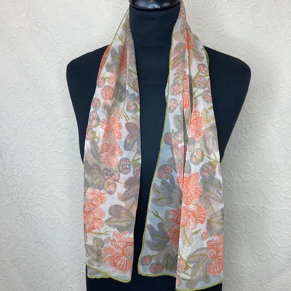 Vera Neumann 60s Butterfly Vintage Silk Chiffon Oblong Scarf - Picture 7 of 9